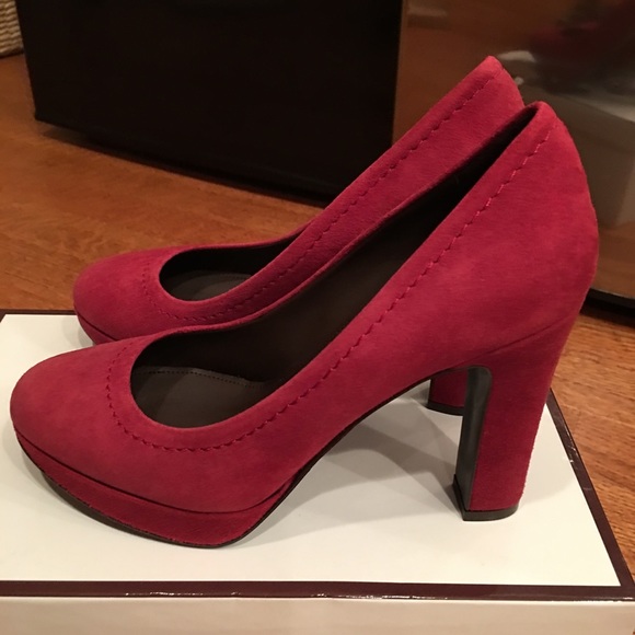 JCrew Coddington Suede platform pumps in dusky red - Picture 3 of 9